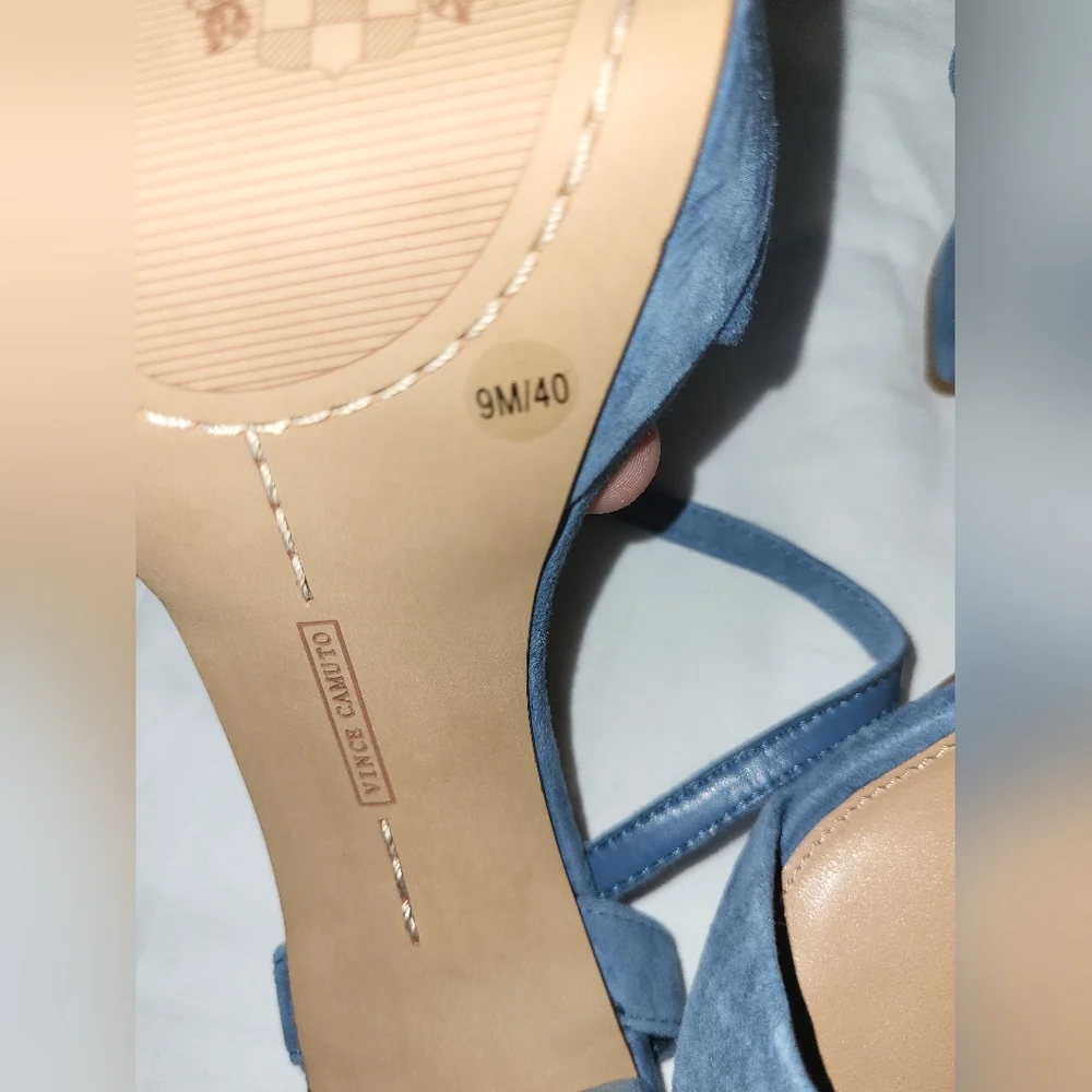 Vince Camuto Suede Blue Heeled Sandals - Picture 2 of 2